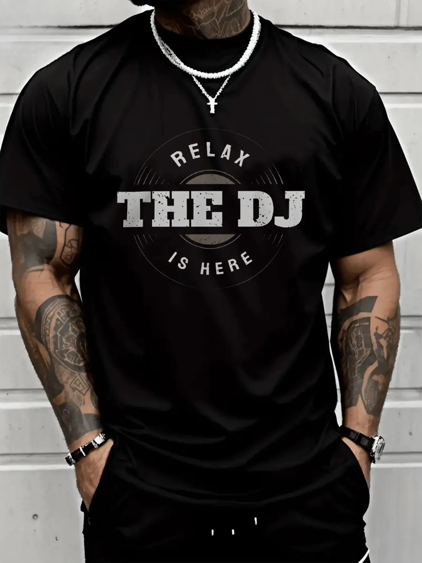 Relax The DJ Is Here DJ Music Cotton Tshirt Relax The DJ Is Here DJ Music Cotton Tshirt