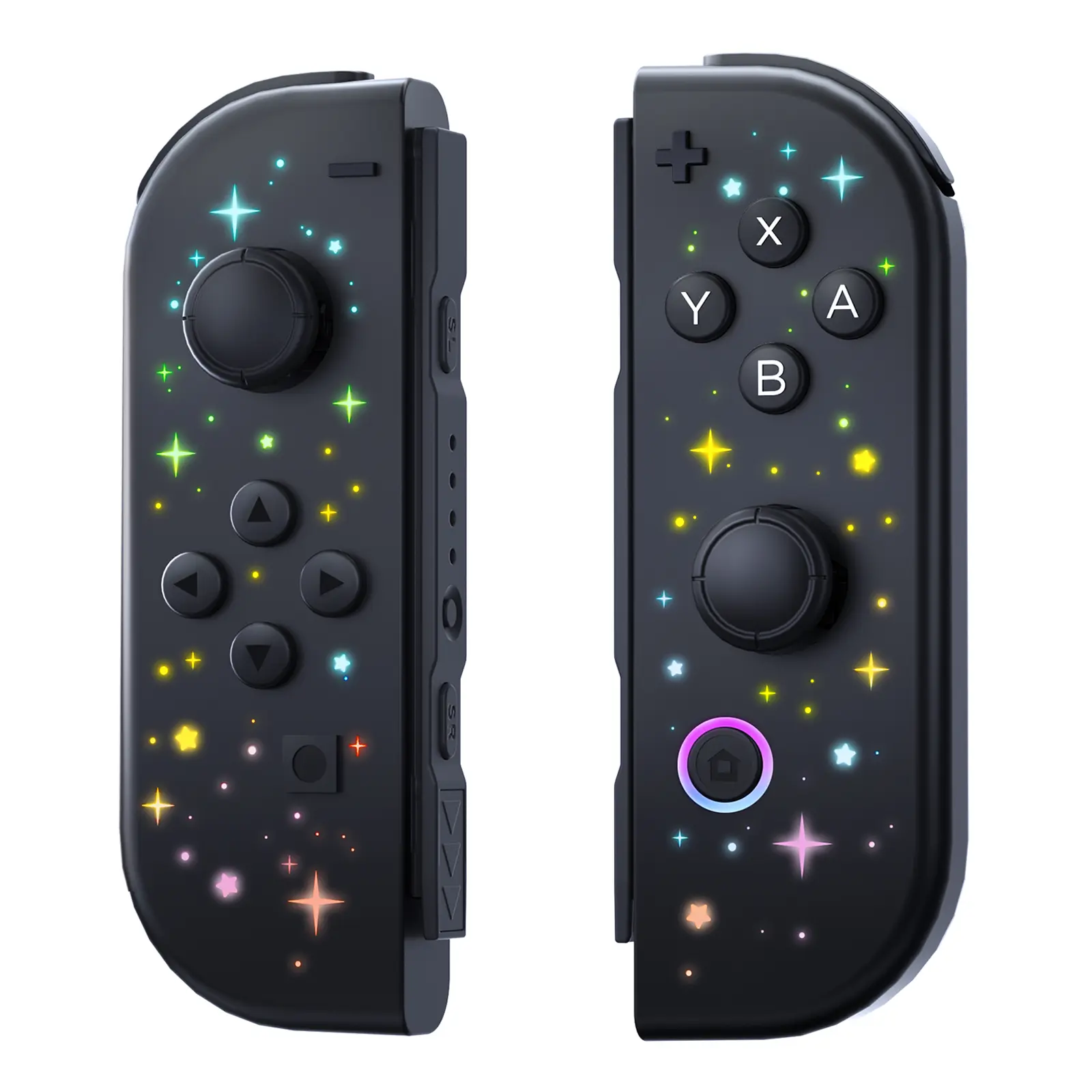 Garyki Rechargeable Wireless Switch Controller with 580mAh Batteries - Compatible with Switch/Lite/OLED Consoles, Dual Vibration & Motion Control, Energy Efficient, Black LED Gaming Console Accessory