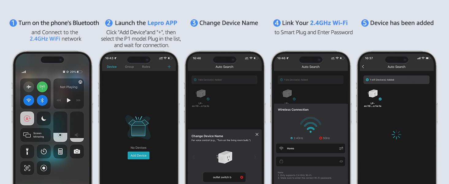 Lepro P1 Smart Plug Mini 15A, WiFi Outlet Plugs Compatible with Alexa & Google Assistant, Voice/APP Control, Timer & Group Controller, ETL & FCC Certified, 2.4GHz Only