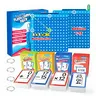Torlam Press-to-Play Board Fidget Set with Laminated Math Flash Cards - Silicone+Paper, 12x12, Wear-Resistant, Stress Relief, Convenient and Organized, Visual Hands-On Tools for 1-6 Grade Kids Math Toys