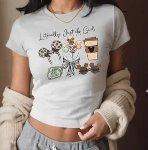 Coquette Bow Leopard Minnieee Headband Magic Land Animal Kingdom Baby Tee Crop Top, Literally Just A Girl Magic Land Girl Trip Shirt, Girly Safari Hakuna Matata