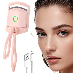 Heated Eyelash Curler, Rechargeable Electric Eyelash Curler for Women, 3-Level Temperature Control, Fast Heat up & 24H Long-Lasting Portable Makeup Tool