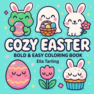 Cozy Easter – A Hygge-Inspired Bold & Easy Coloring Book for Kids and Adults: 40 Cute & Simple Designs for Relaxation, Mindfulness & Spring Fun