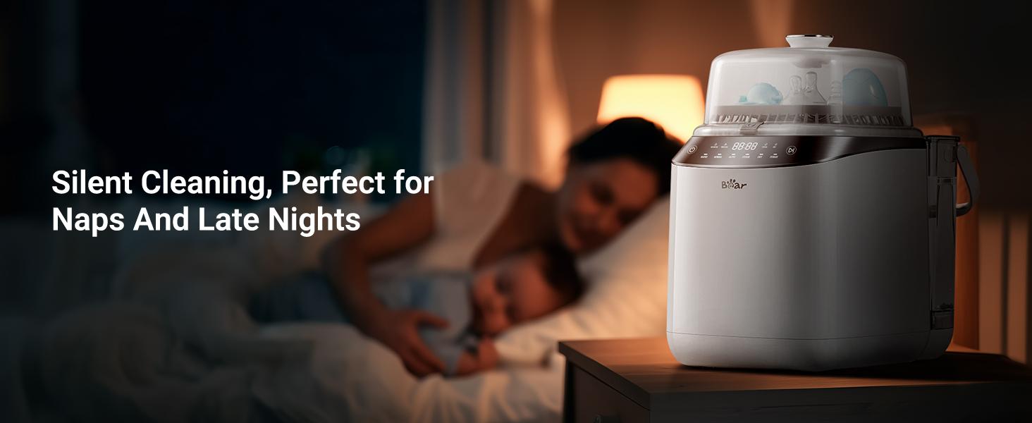 Bear Bottle Washer Pro, Baby Bottle Washer and Sterilizer and Dryer - All in One Machine for Bottles, Pump Parts & Baby Essentials with 90 Detergent Tablets - Effortless, Time-Saving