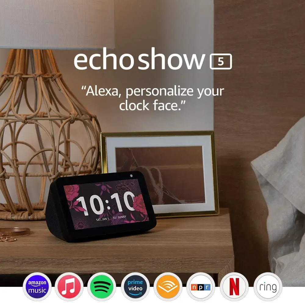 Amazon Echo Show 5- Smart display with Alexa – stay connected with video calling Color May Vary (Blue/White/Black)