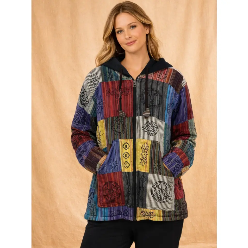 Unisex Handmade Cotton Fleece Hooded Jacket