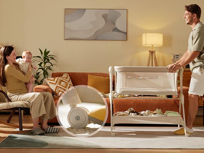 HARPPA Baby Bassinet 3-in-1 Rocking Cuddly Sway & Bedside storage Sleeper with Mattress Cover No Sheet for Cozy Nights Unisex Design Portable Sleeping Cot toddler bed