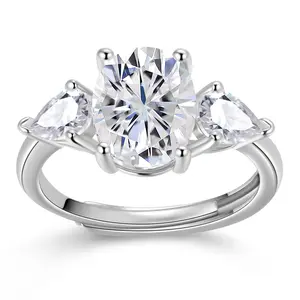 Fasjewly 3CT Oval Cut Cubic Zirconia Ring Engagement Halo Promise Ring for Women for Daily Clothing Decor Valentine's Day gifts with Adjustable