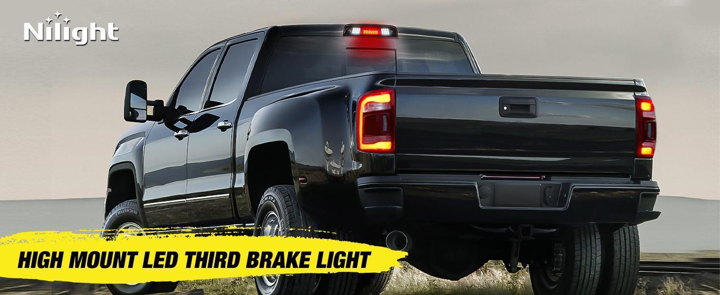 Nilight Third Brake Light High Mount 3rd Stop Reverse Cargo LED Lighting for Chevy Silverado GMC Sierra 1500 2500 3500HD 2014-2018 Pickup Truck Rear Cab Center Tail Lights