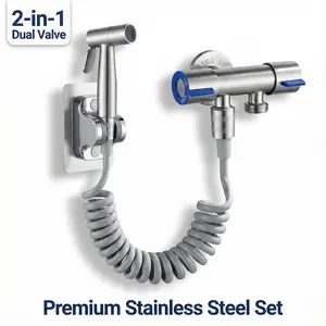 Handheld Bidet Sprayer, Stainless Steel Sprayer Set with Adjustable Water Pressure, Suitable for Post-toilet Cleaning, Diaper Rinsing and Pet Washing in the Bathroom