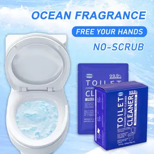 Ocean Toilet Cleaning Powder, Toilet Bowl Cleaners,Toilet Cleaner Foam,  Rich Foam，Self Activating Miracle Powder for Toilet B，Cleaner Effective for Bowl Freshness Ocean Fragrance for Fresh and Clean Restrooms