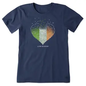 Women's Irish Heart Shamrock Fade Short Sleeve Crusher Tee
