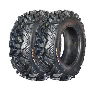 Garvee AT25x8-12 Garvee ATV Tires - All Terrain 25x8x12 Off Road Tires with 16mm Tread Depth, 6 PR, Tubeless, Suitable for ATV & UTV Trail Sand Riding, Set of 2