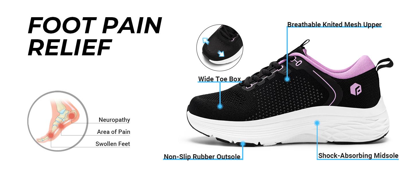 FitVille Women's Cloud Wanderer Stretch Knit Walking Shoes V18 Sneaker Trainer Running Outdoorfun