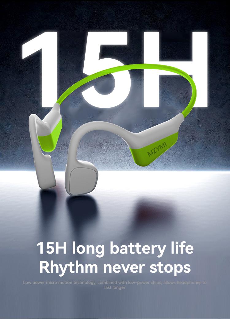 MZYMI i18pro Bone Conduction Earphones IPX6 Waterproof Open Ear Wireless Bluetooth Headphones with Mic 240mAh Battery Fast Charging Sports Earbuds #TikTokShopBlackFriday