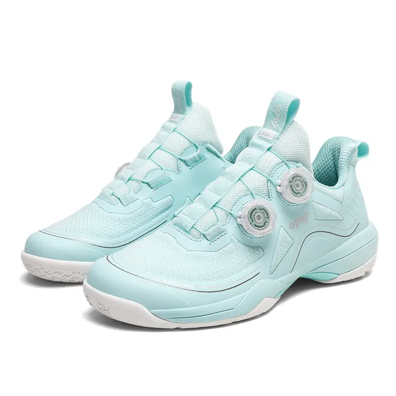 Unisex Dual Rotary Knob Badminton Athletic Shoes - Pastel Breathable Mesh, Non-Marking Indoor Court Sneakers for Men, Anti-Torsion Shock-Absorbing Volleyball Training Footwear, Volleyball Shoes