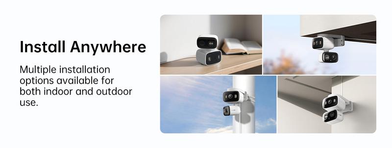 TP-Link & Tapo C246D(2-Pack) 2K 3MP Dual Lens Pan/Tilt Indoor/Outdoor Security Cameras with AI Detection, 360° Pan, Free Person/Vehicle Detection, SD/Cloud Storage, Works with Alexa & Google Home