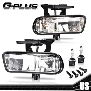 Fit For 99-06 GMC Sierra Yukon 1Pair Chrome Clear Fog Lights Bumper Lamps
