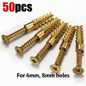 loose hinge hole repair kit Spring DIY Wall Mount Essentials Metal Expansion Screws, Serrated Barbed Cement Wall Anchors, Sturdy Anchors for Concrete & Wall Installation