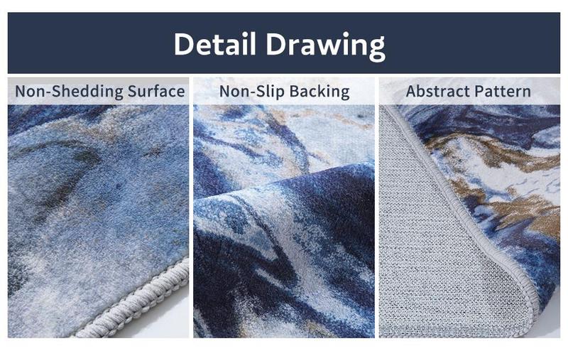 MontVoo Marble Washable Area Rug, Modern Abstract Design, Non-Slip, Easy-to-Clean, Dirt-Resistant, Soft & Durable Carpet, Stylish Home Decor for Living Room, Bedroom, Office & Dining Room