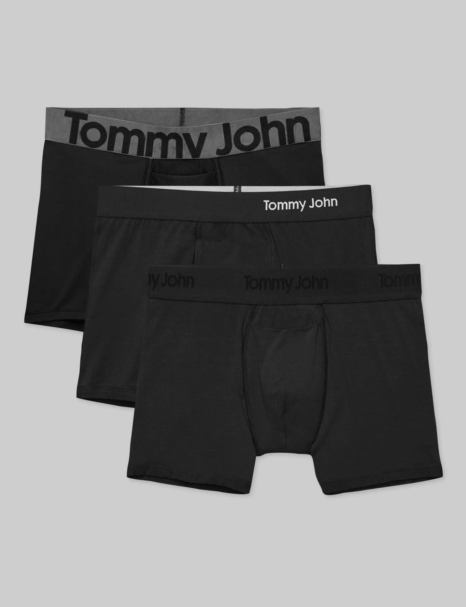 Tommy John Best of TJ Trunk Boxer Briefs (3-Pack) | 4", 6" & 8" Inseam Options Black Cotton