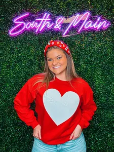 White Heart Sequin Sweatshirt