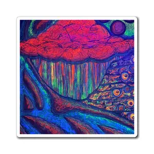 “Chromatic Fallout” Original Calcipher Art Magnets | Colorful Abstract Art Refrigerator Magnet