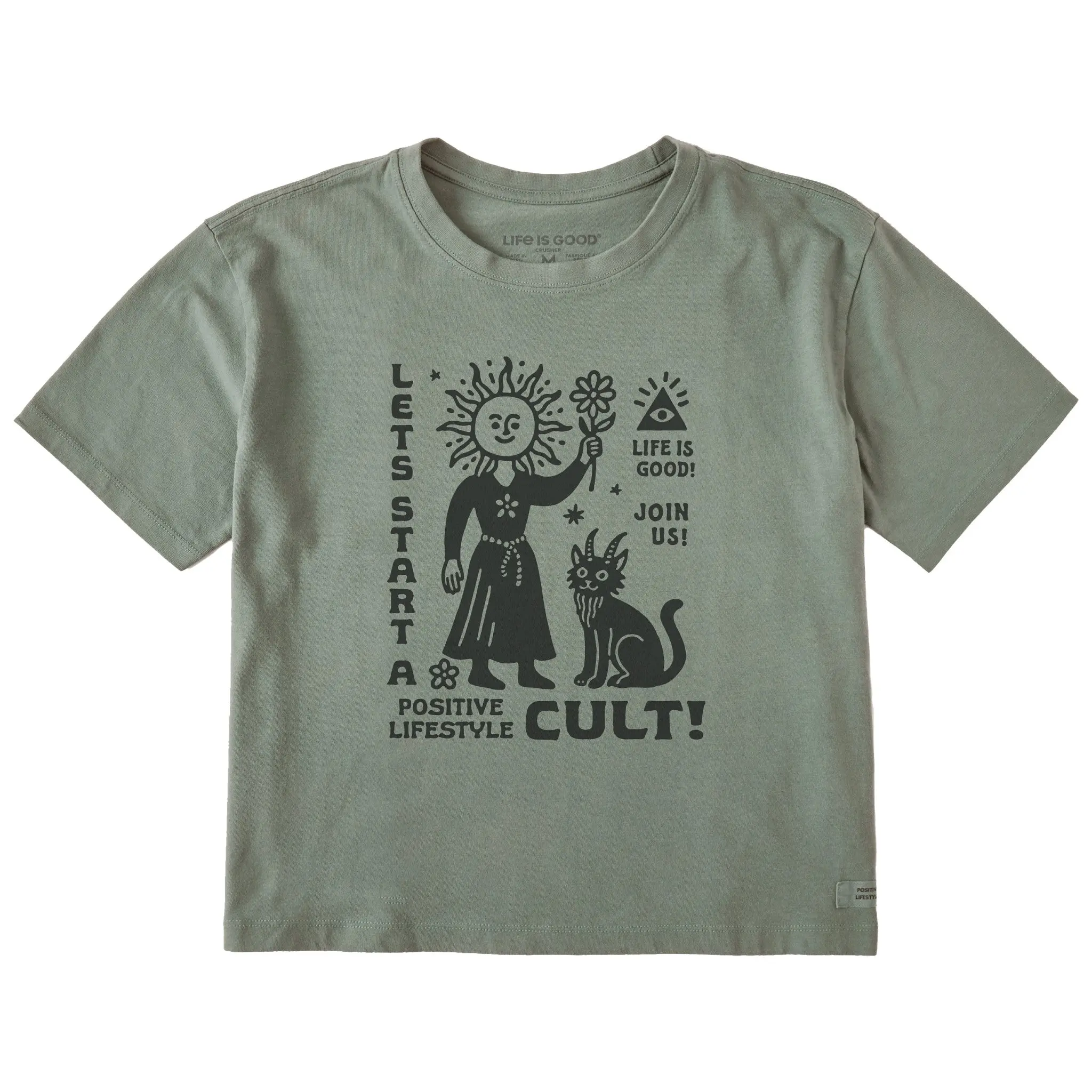Women's Let's Start a Lifestyle Cult Short Sleeve Crusher Boxy Tee