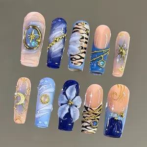 NailVesta ARABIAN NIGHTS – 100% Handcrafted 3D Press-On Nails | Reusable, Long-Lasting, Salon-Quality black lace nail art nail art