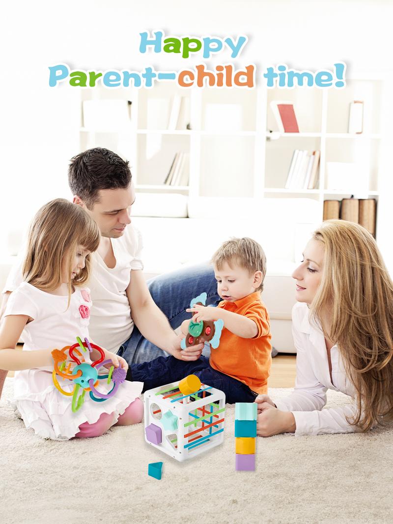 Fygurso Montessori Baby Shape Sorter Strong Sensory Bath Toy for 6-36 Months with Suction Cup, Develops Fine Motor Skills, BPA Free, Unisex