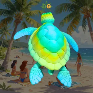 3D Printed Articulated Sea Turtle Flexi Figurine - Nature-Inspired Tropical Ocean Animal Collectible, Home Decor Ornaments, Castle-Themed Gift