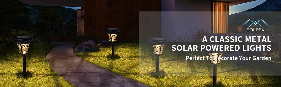 SOLPEX 6-Pack Solar Pathway Lights, Solar Powered Outdoor Lights, High Lumen Outdoor Solar Lights, Metal & Glass Garden Lights Waterproof for Patio, Yard Lawn and Garden (Warm White) SOLPEX 6-Pack Solar Pathway Lights, Solar Powered Outdoor Lights, High Lumen Outdoor Solar Lights, Metal & Glass Garden Lights Waterproof for Patio, Yard Lawn and Garden (Warm White)