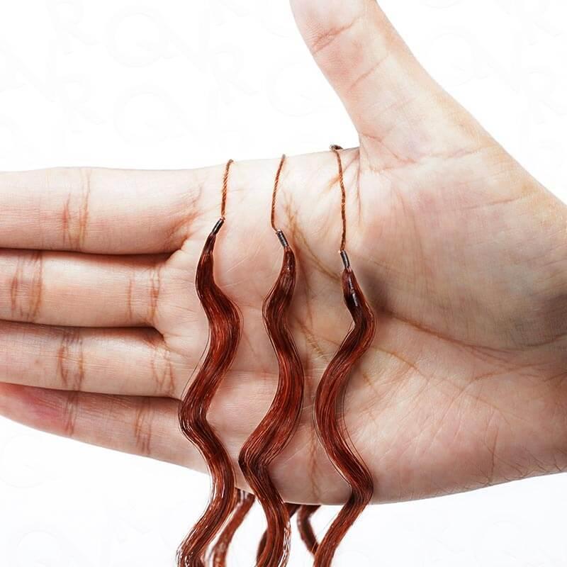 QVR Bright Brown #35D Human Crochet Hair Water Wave Machine Made Feather Crochet Hairstyle for Stylish Look