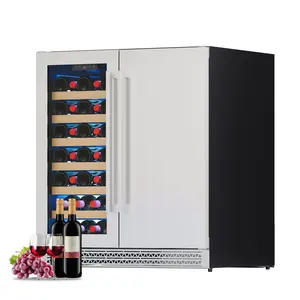 AMERLIFE THREE DIFFERENT 15 /24 Inch Wine Fridge, Dual Zone, Cooler 41–68℉/ 30 Inch Wine and Beverage Refrigerator, 37–64℉, Both with Digital Temperature Control, Reversible Double-Layer Glass Door, Built-in or Freestanding Design for Home and Bar