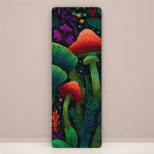 Mushy Mat Mushroom Forest Rubber Yoga Mat — Vibrant Psychedelic Botanical Design