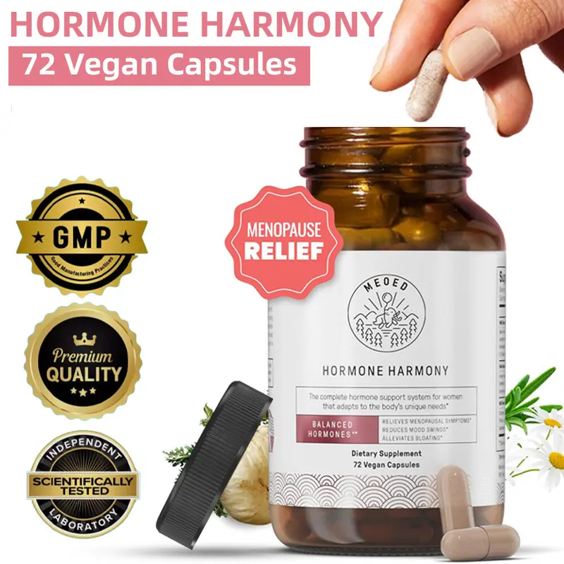 Hormone Balance Capsules - Natural Extracts Dietary Supplement for Adult Women, Menopause Relief with Mood Support, Night Sweat Ease, Cellular Energy & Chaste Tree Berry, Gentle Sleep & Wellbeing Support, 72 Scientifically Tested, Adults, Antioxidant