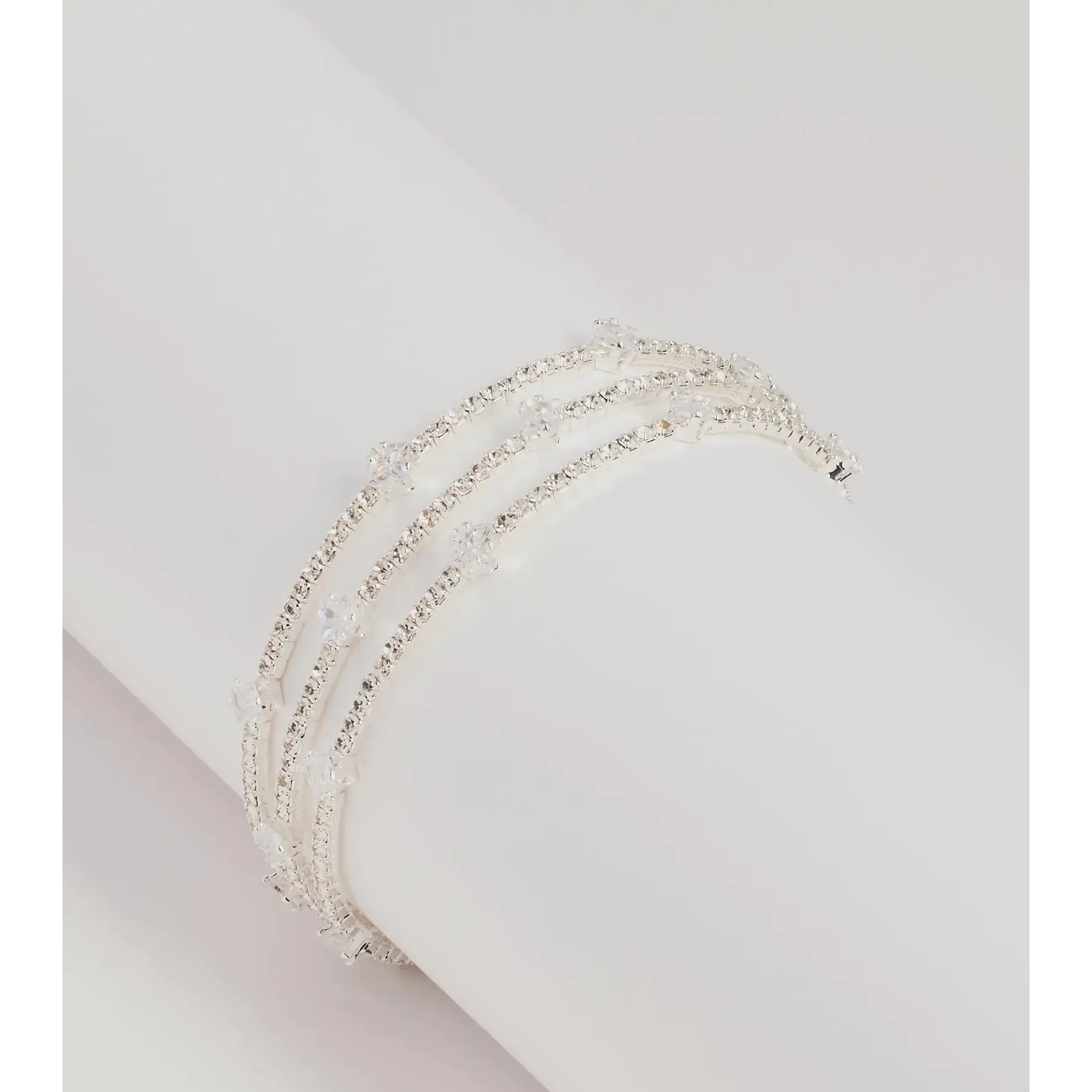 Elevated Energy Rhinestone Memory Wire Bracelet
