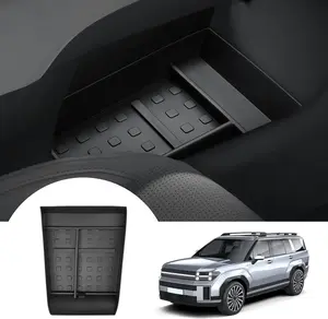 Canvcle Lower Center Console Organizer for 2024 2025 Hyundai Santa Fe Accessories Bottom Center Console Insert Tray Armrest Storage Box