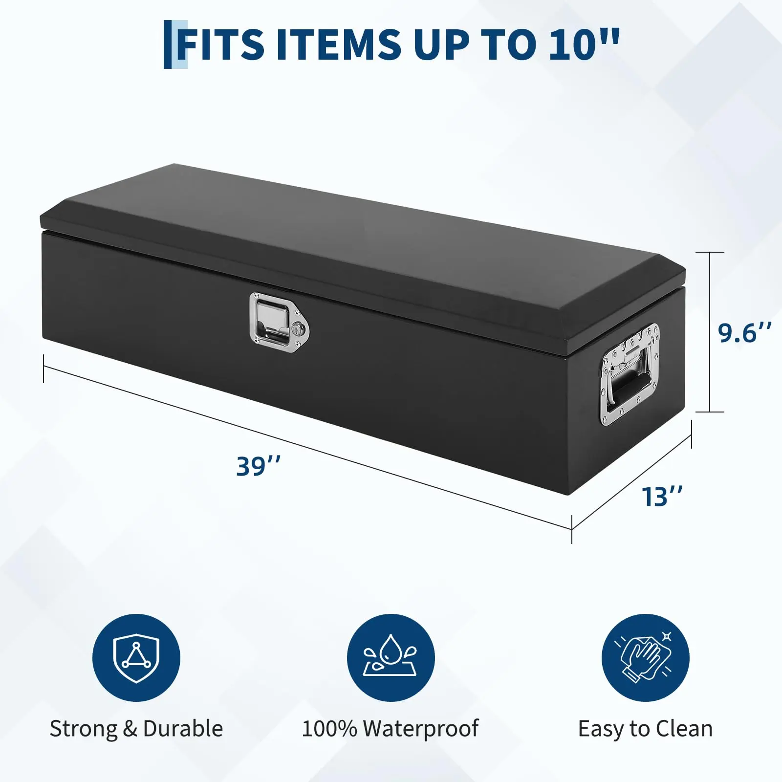 Garvee Heavy-Duty Truck Tool Box with Dual Hydraulic Lids, Weatherproof Secure Steel Storage, Fits Pickup Truck Bed, Garage, Workshop, RV & Trailer