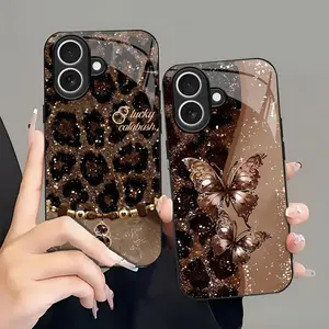 Suitable for [iPhone 17] high-end women's phone case🤩，the pattern is printed, not glitter; various leopard print patterns are available，drop-resistant and fingerprint-proof YM99