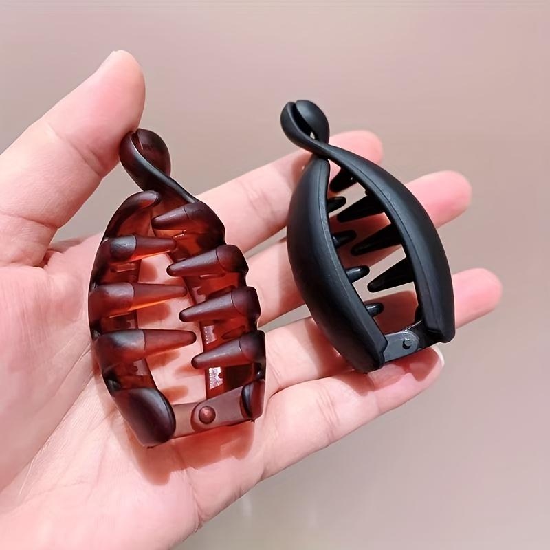 Amber and Black Leopard Print Vintage Oval Non-Slip Banana Hair Clips for Women 4 Single Suitable for Secure Ponytails, Bun Hairstyles, and Curly Hair Styles