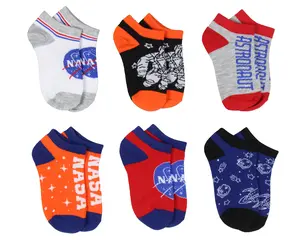 NASA Kids Socks Future Astronaut Youth No Show Mix And Match Ankle Socks 6 Pack