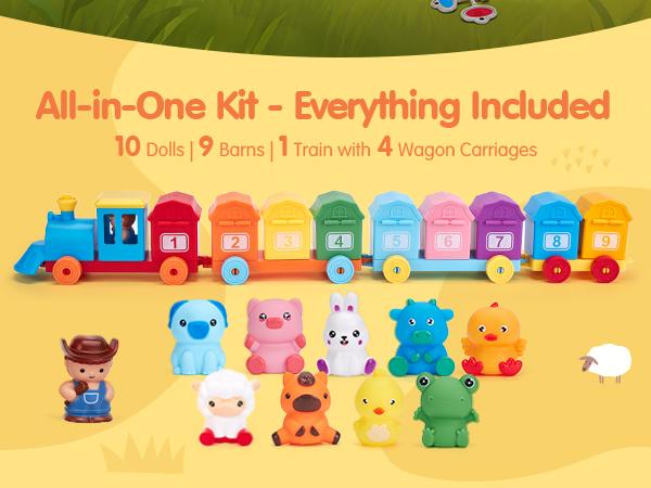 Hahaland Farm Counting Matching & Sorting Train Set-Includes 9 Barns,9 Animal Puppets,&9 Keys for Learning Colors & Numbers Farm-Animals Finger Puppets Keys to Lock and Unlock Barn-preschool Toy-Birthday Easter Basket Stuffers for Kids 1 2 3 Year Old Hahaland Farm Counting Matching & Sorting Train Set-Includes 9 Barns,9 Animal Puppets,&9 Keys for Learning Colors & Numbers Farm-Animals Finger Puppets Keys to Lock and Unlock Barn-preschool Toy-Birthday Easter Basket Stuffers for Kids 1 2 3 Year Old