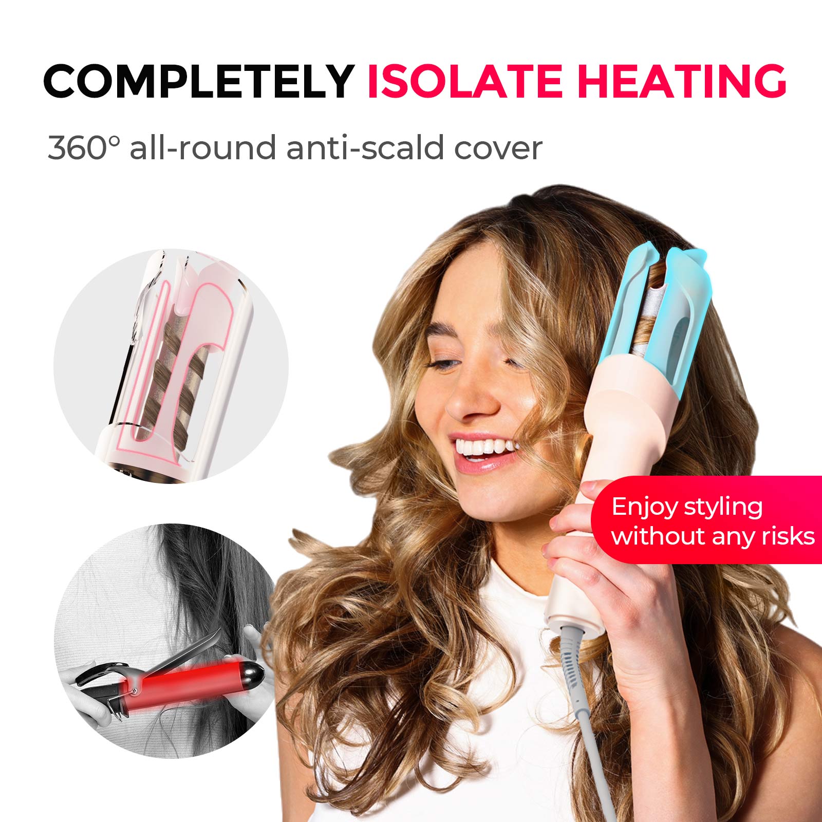 【Live Only】TYMO Ring Plus Ionic Hair Straightener Brush & TYMO CURLPRO & TYMO ROVY COMPACT- Wave Curling Iron for Easy Comfort Styling Hair
