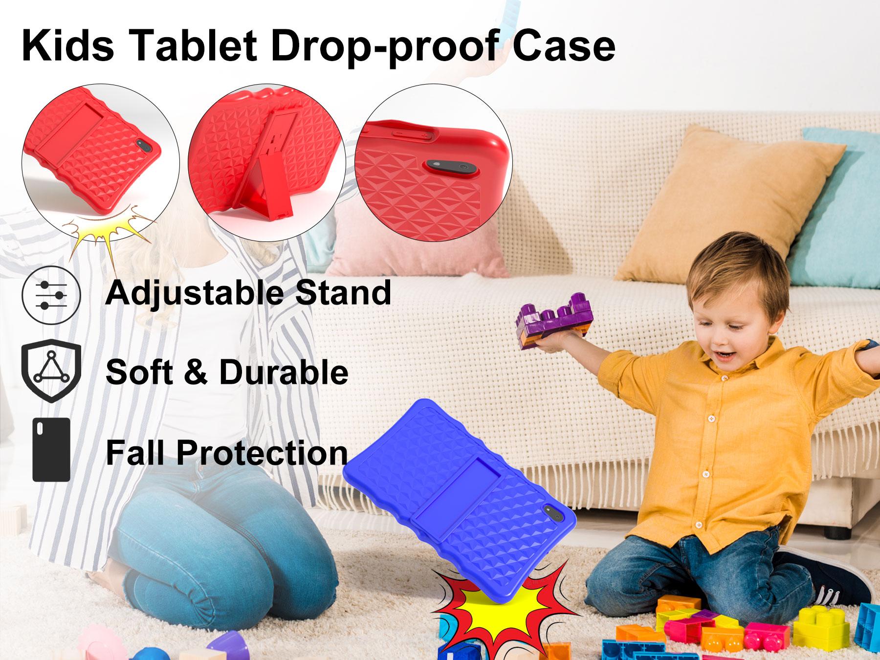 BYYBUO Kids Tablet, Toddler Tablets with Shockproof Protective Case, Parental Control, Dual Camera, Bluetooth, WiFi, 10.1 inch Android 13 Tablet for Kids