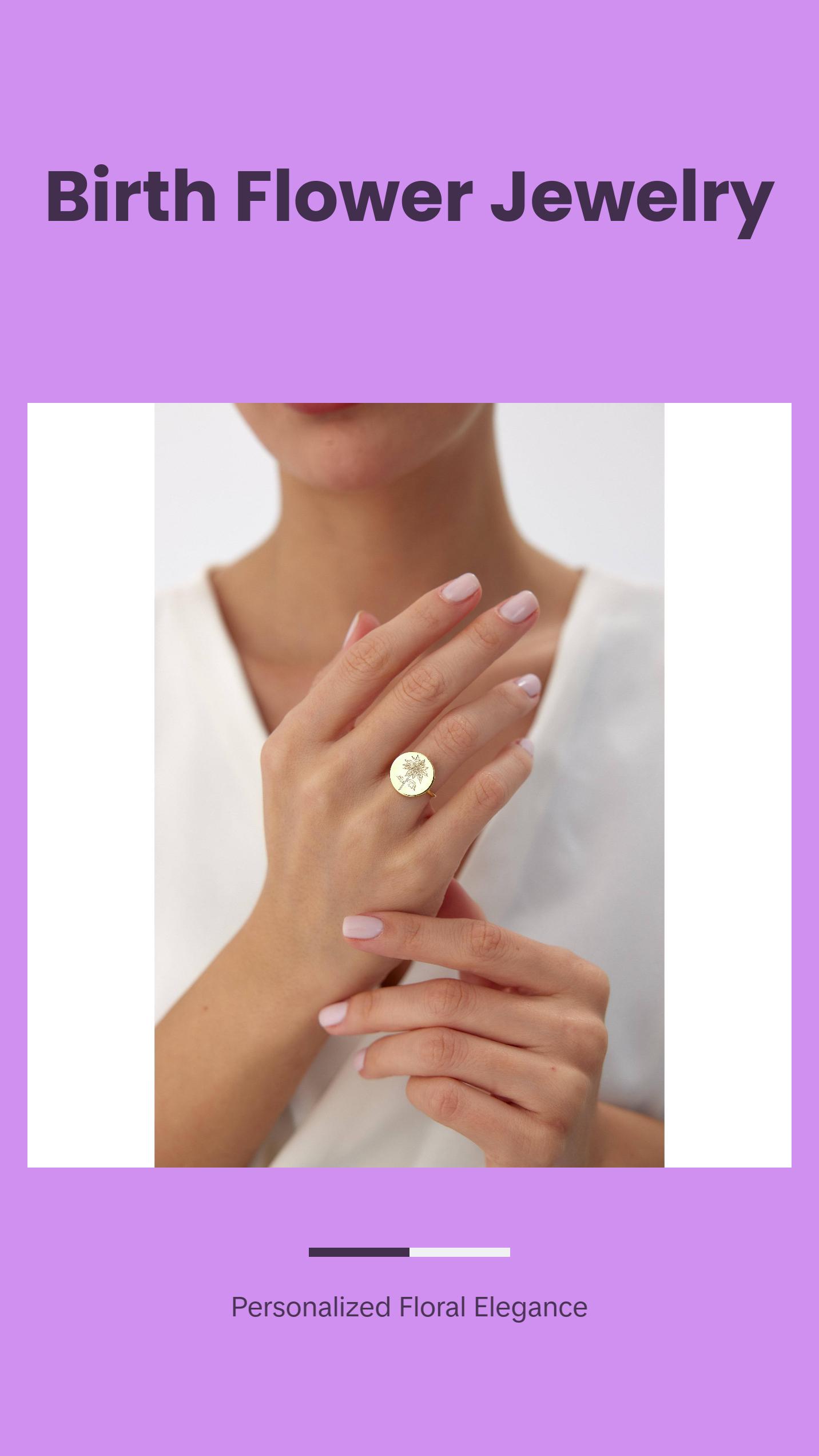 Custom Circle Birth Flower Ring