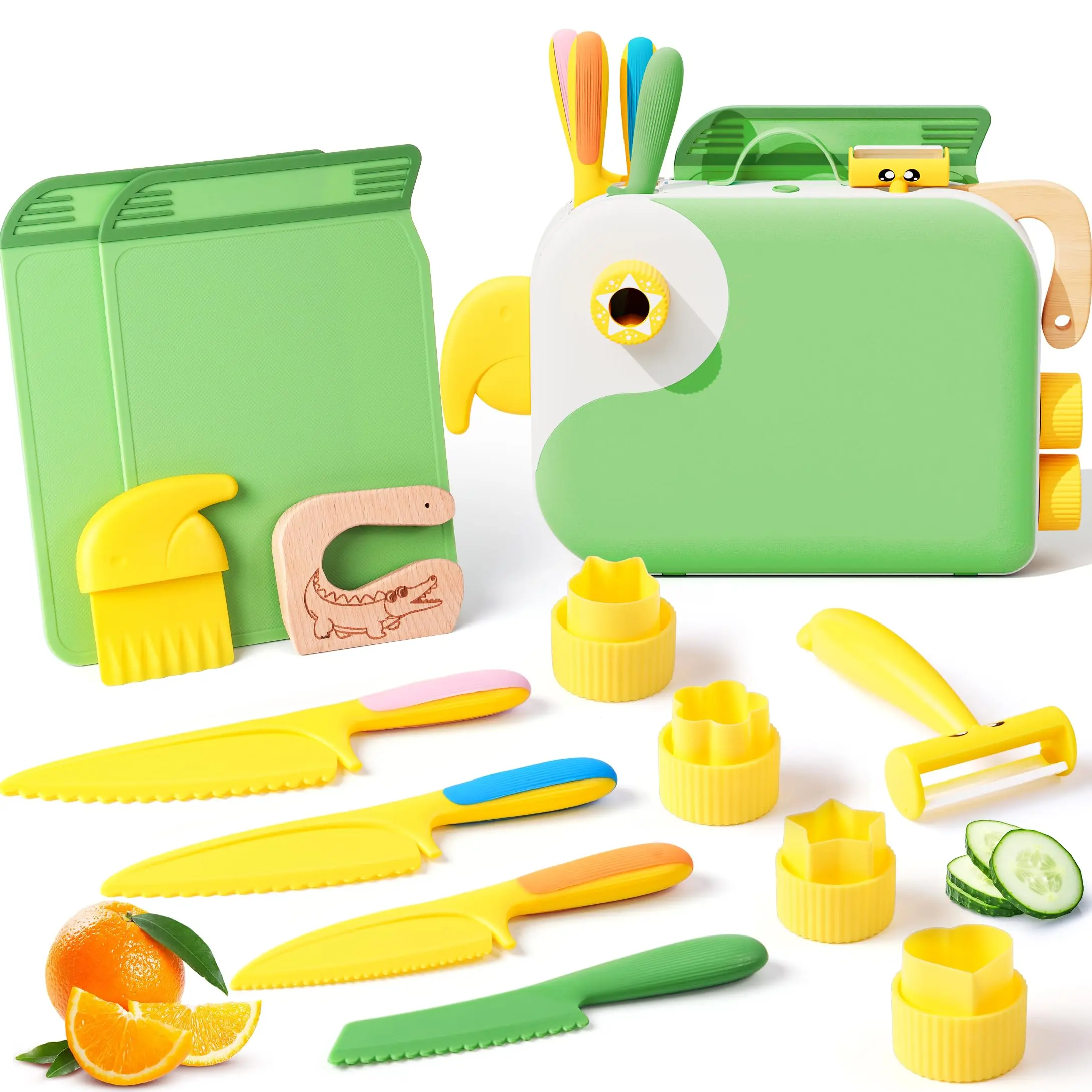 Toddler Cooking Set with Storage Box – Montessori Kids Kitchen Tools