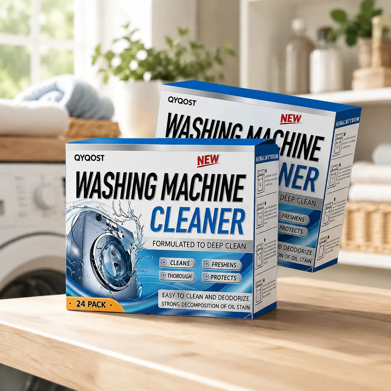 48-Count Washing Machine Cleaner Tablets - Home Care Cleaning Products for Deep Tub Clean, Deodorizing, Mineral Deposit & Hidden Buildup Removal, Auto Windshield Washer System Upkeep