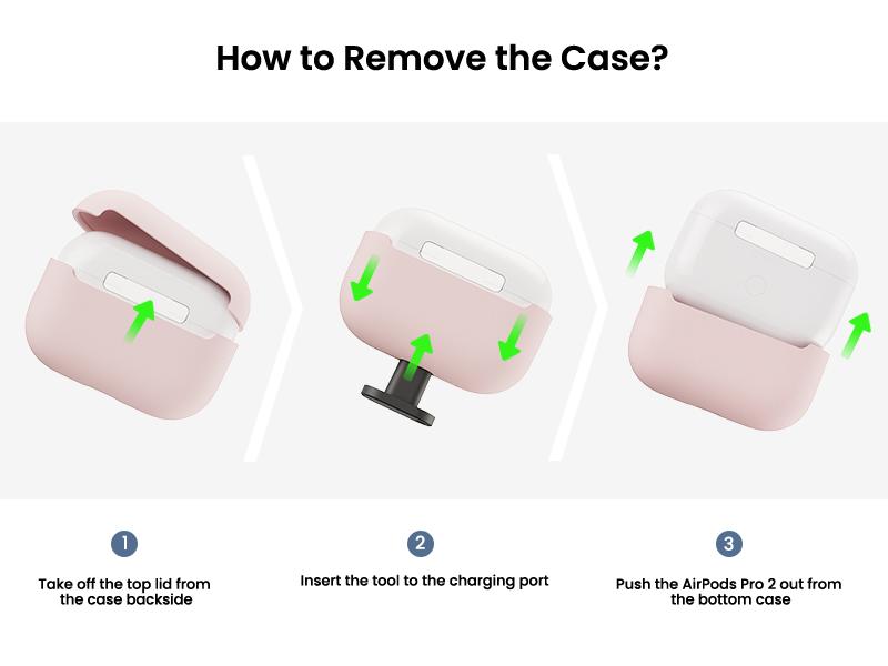 [CASE ONLY] ORNARTO Compatible with AirPods Pro 2 Case 2022, Protective Soft Silicone for AirPods Pro 2nd Generation Case, Front LED Visible Skin Cover Accessories Handheld