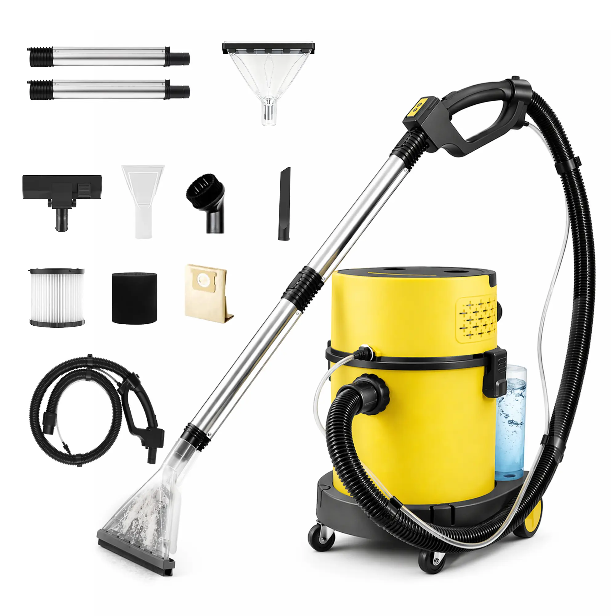 PRETEC 6 Gallon Wet & Dry Vacuum Cleaner – 20 kPa Powerful Suction, 5-in-1 Multi-Purpose Cleaner with 15 ft Cord, Quiet 80 dB Operation – Ideal for Dog Hair, Garage, Home & Car
